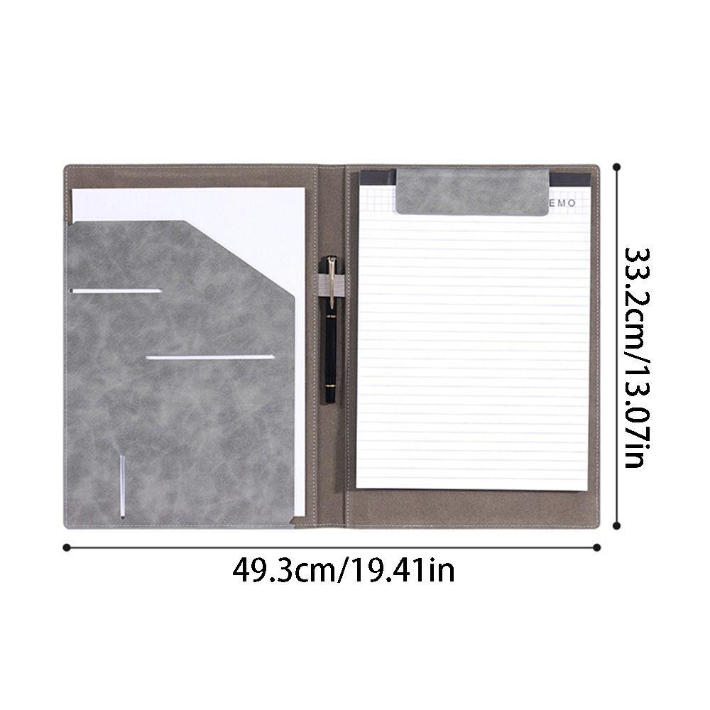 Vintage Clipboard Leather File Folders Multifunctional Business Folder Briefcase Interview