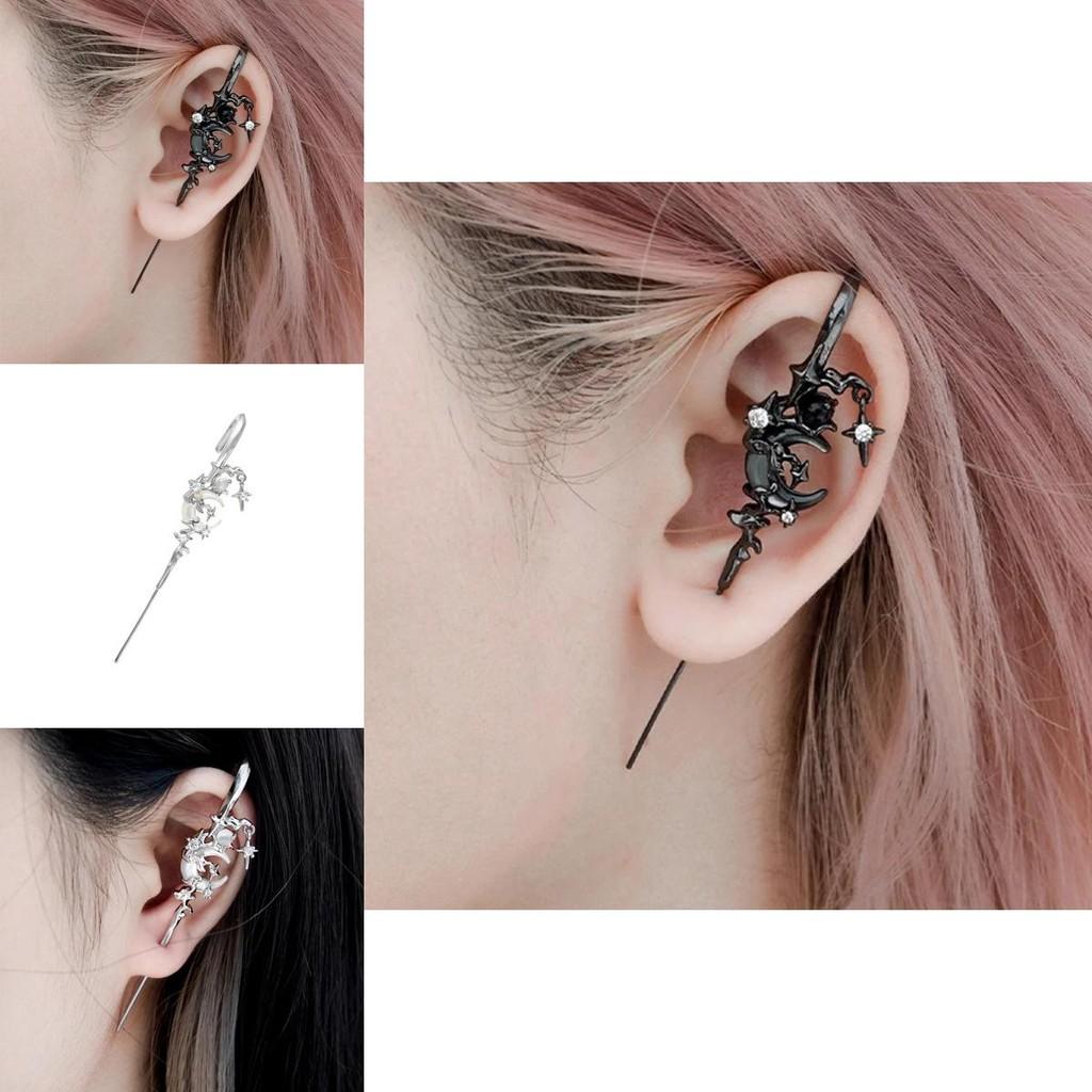 Creative Alloy Star And Moon Earrings With Geometric Design For Women Fashion Accessories
