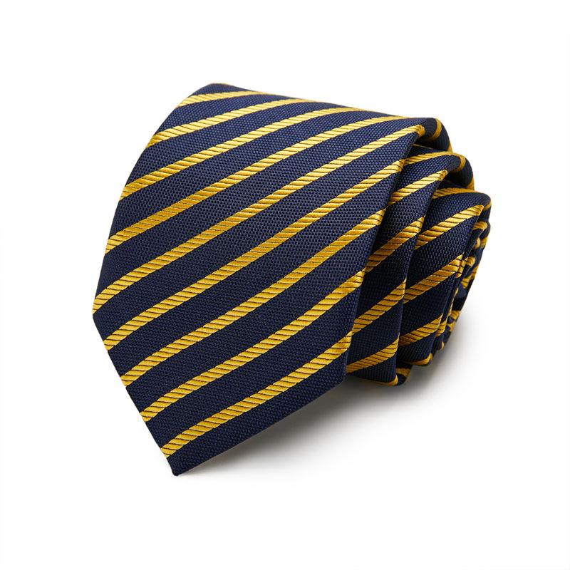 Men's 7.5cm Jacquard Polyester Striped Tie for Formal Business or Interviews