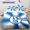 FC Schalke 04 Custom Name Pattern Bedding,Quilt Set Quilt Cover Pillowcase Home Birthday Gift(1 * Duvet Cover + 2 * Pillowcase, Without Core)