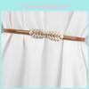 Chic Leather Waist Belts For Women Featuring Stylish Pearl And Leaf Designs