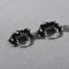 Fashion Trend Light Luxury Copper Platinum Plated Black Agate Beads Pendant Zircon Ear Buckle Temperament Earrings
