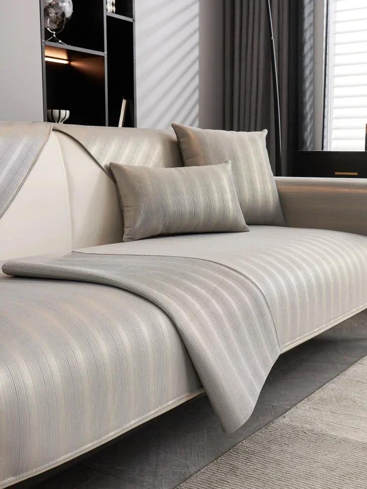 

Нековзкий шениловий килимок для дивана, однотонний чохол для диванів для вітальні, розкішна кутова подушка для дивана, накладка на сидіння, захисні покриття для дому 70x90cm 1pcs сірий