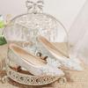 Comfortable Chunky Heel Bridal Shoes: Mid-Heel Crystal Wedding Shoes for Pregnant Brides