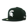 [New Era] 59FIFTY Michigan State Spartans [NCAA TEAM-BASIC FITTED CAP] MICHIGAN STATE SPARTANS 5950 Hat Green (7-14 (approx. 57.7 Cm)) [Used]