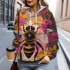 Autumn and Winter Ladies 3D Flower Print Hooded Comfortable and Breathable Versatile Hoodies & Sweatshirts (women’s)