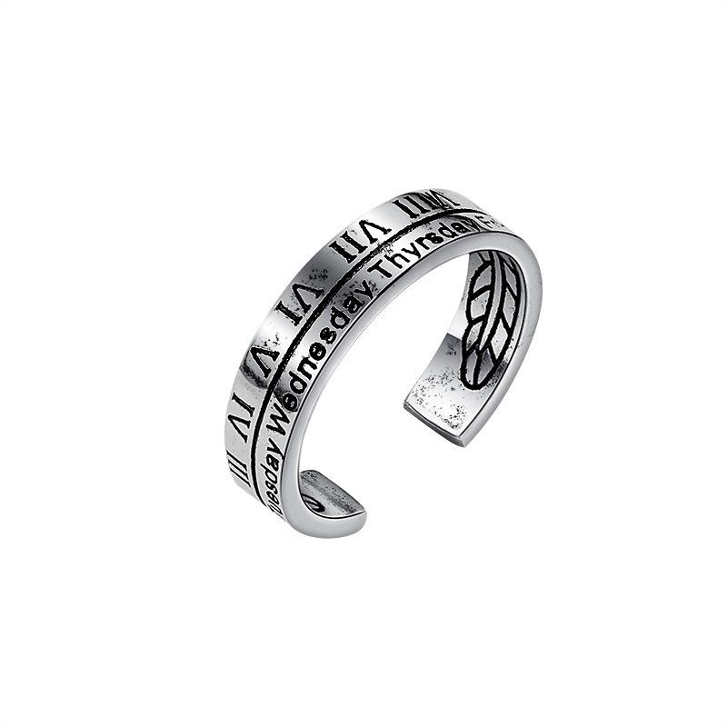 Style Korean Trendy 925 Silver Ring For Women Open Adjustable Finger Jewelry Elegant