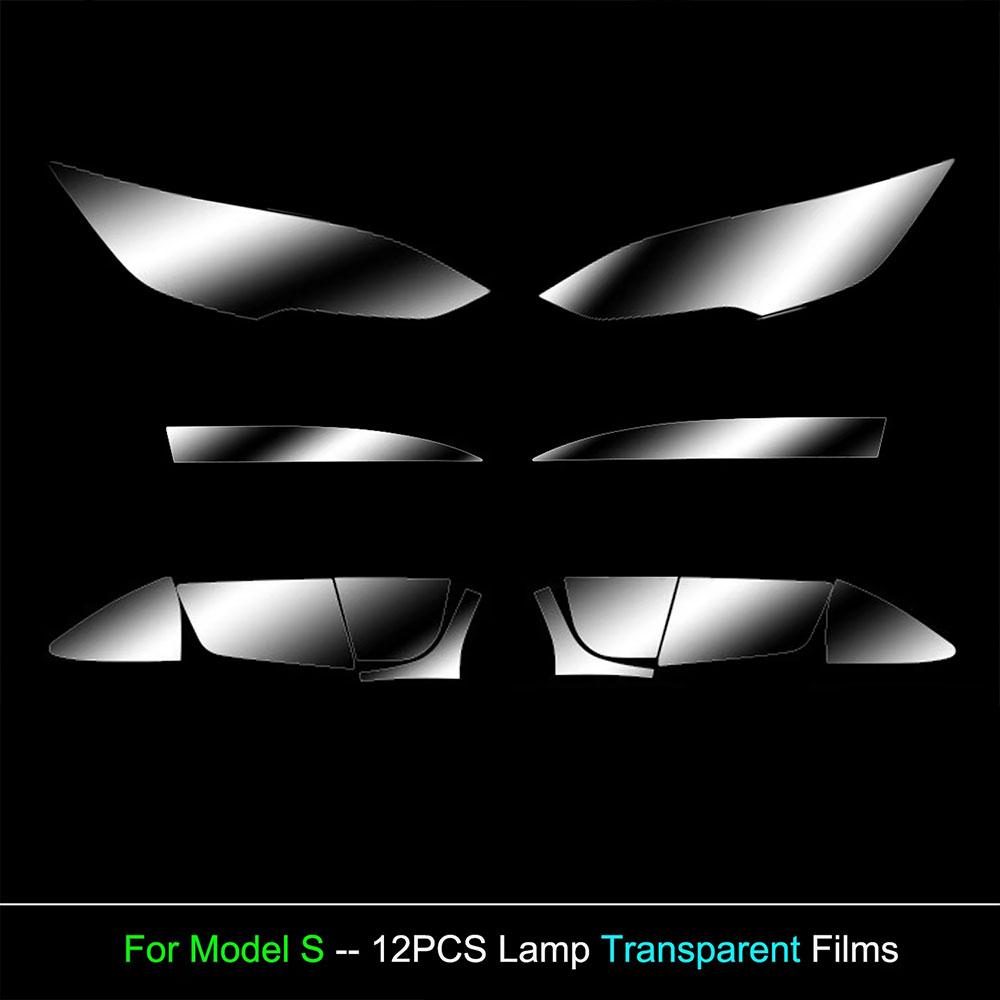 TPU Blackened Headlight Taillight Foglight Protective Film for Tesla Model X  For Model S 2024 Black Color Changing Films