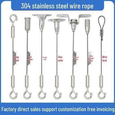 Adjustable Steel Wire Rope Hanging Kit with Chandelier Lock and Buckle
