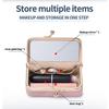 Avec Miroir de Maquillage Sac à Bijoux en Cuir Portable Fermeture Baiser Porte-Monnaie Sac à Maquillage Rangement pour Bijoux
