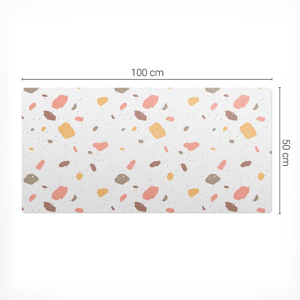Anti-slip Office Desk Pad Pastel Terrazzo 100x50 cm