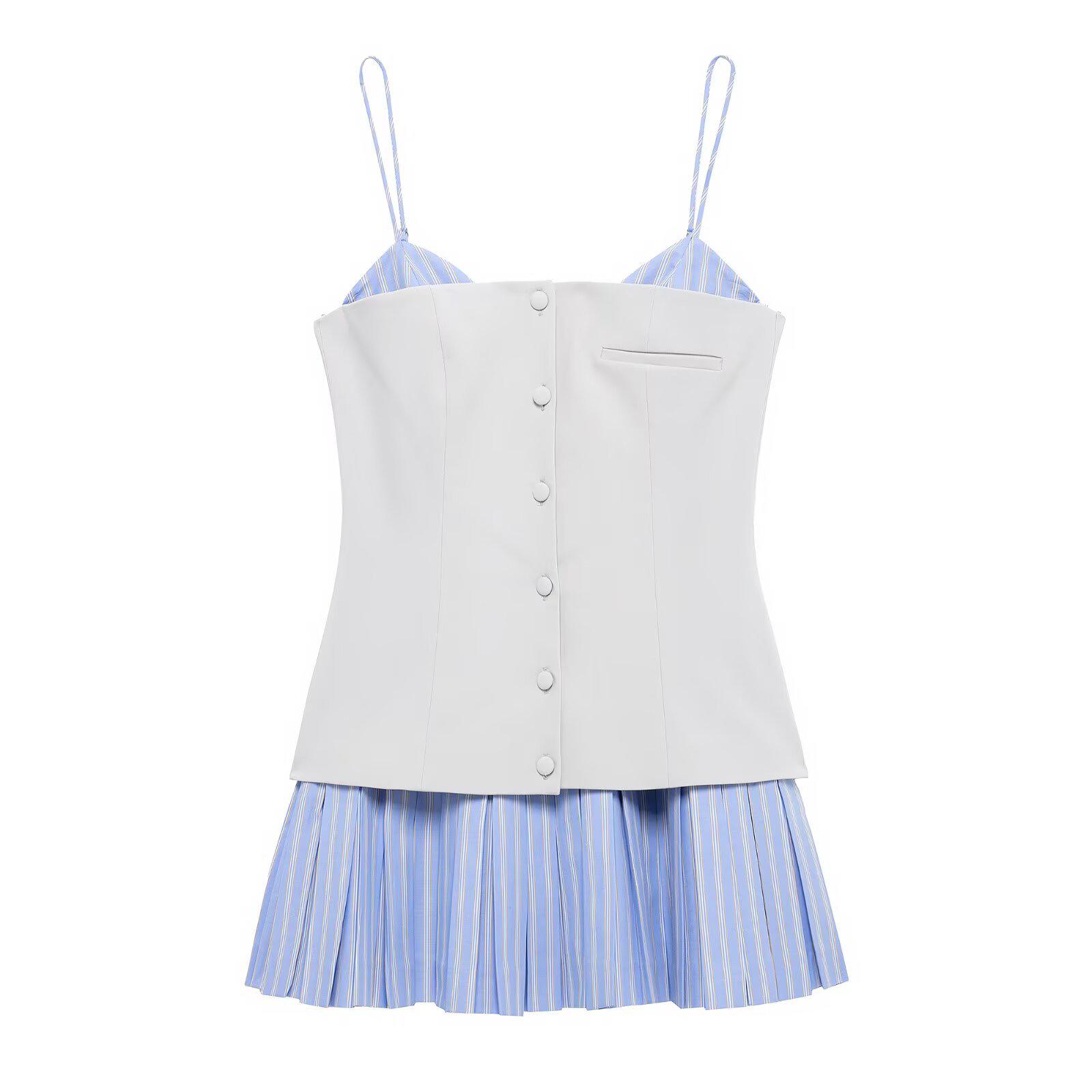 

2025 Spring Women s Poplin Patchwork Dress - Slim Fit, Versatile, Sweet and Simple Design M белый