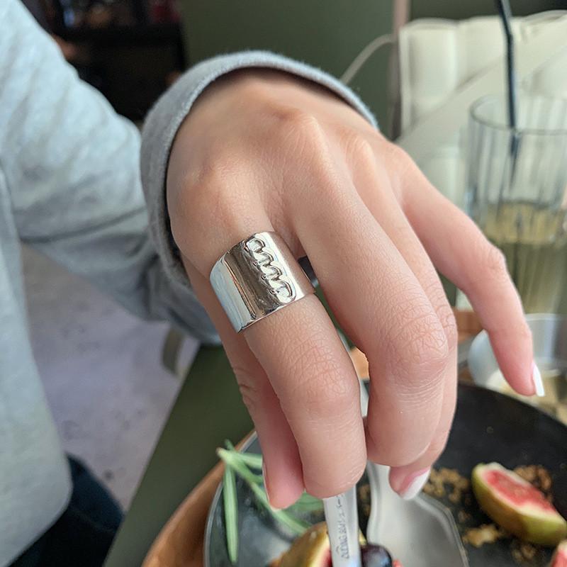 Sterling 925 Gorgeous Silver Ring With Cool Geometric Shape For Trendsetting Women