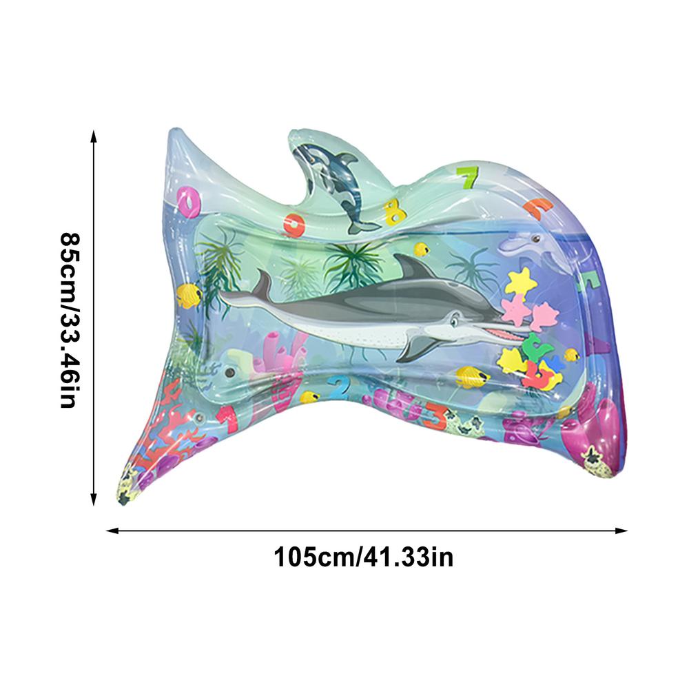 Inflatable Water Pad Toddler And Pet Patting Mat Fish Shape Patting Pad For Bedroom Bathroom Outdoors Living Room