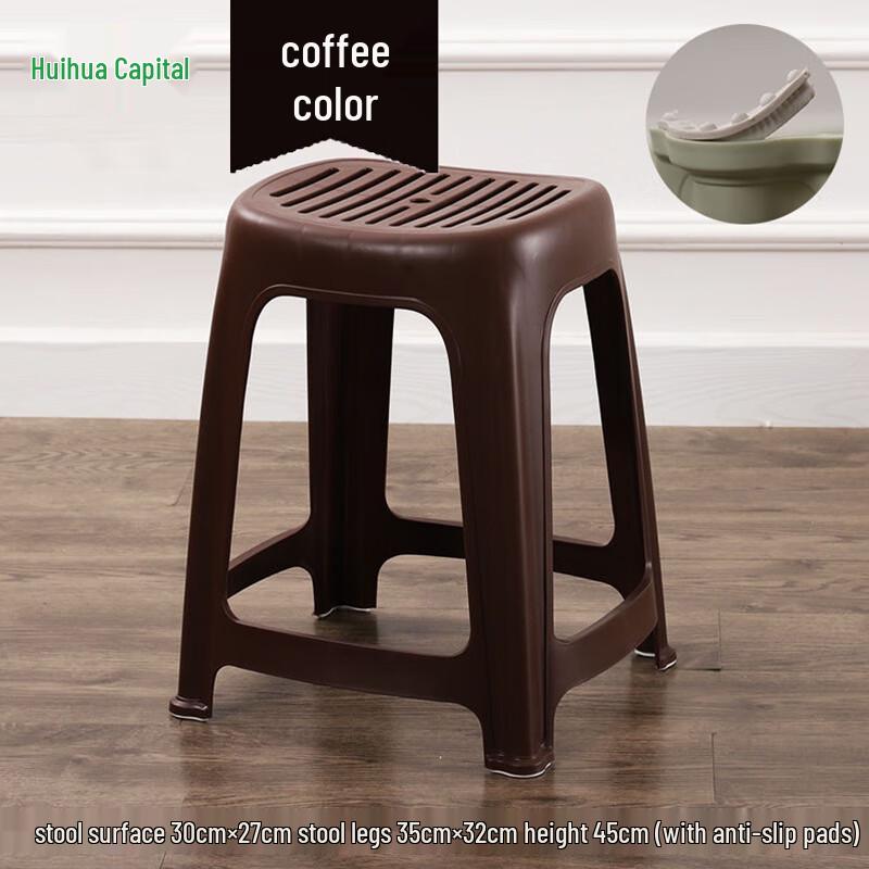 HUIHUADU Thickened Plastic Stripe Breathable Dining Stool