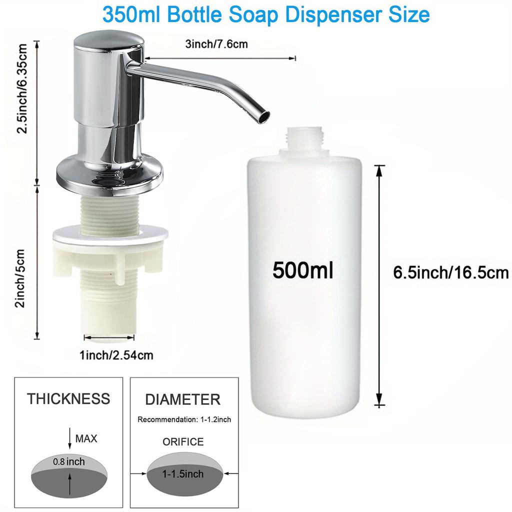 500ml / 350ml Bottle Liquid Soap Dispensers Durable Stainless Steel Pump Useful Kitchen Sink Tools Home Product