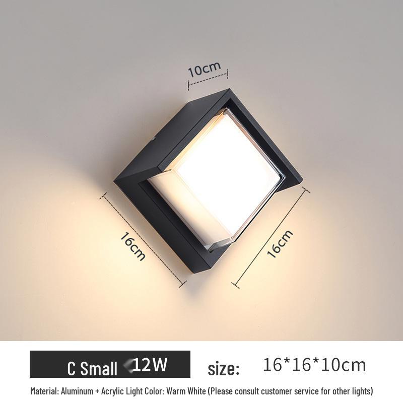 Simple Modern Waterproof LED Outdoor Wall Lamp for Garden, Balcony, and Terrace with Sensor and Moisture-Proof Features.