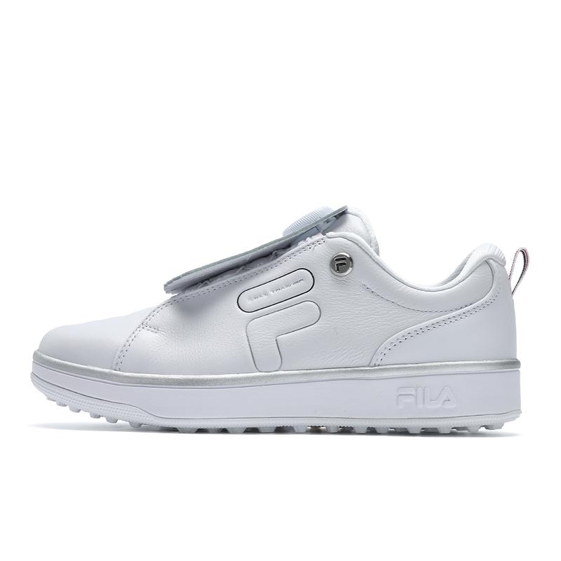FILA Performance Simple Solid Color Versatile Slip-On Durable Low-Top Golf Shoes Women sneaker White A12W431703FWN