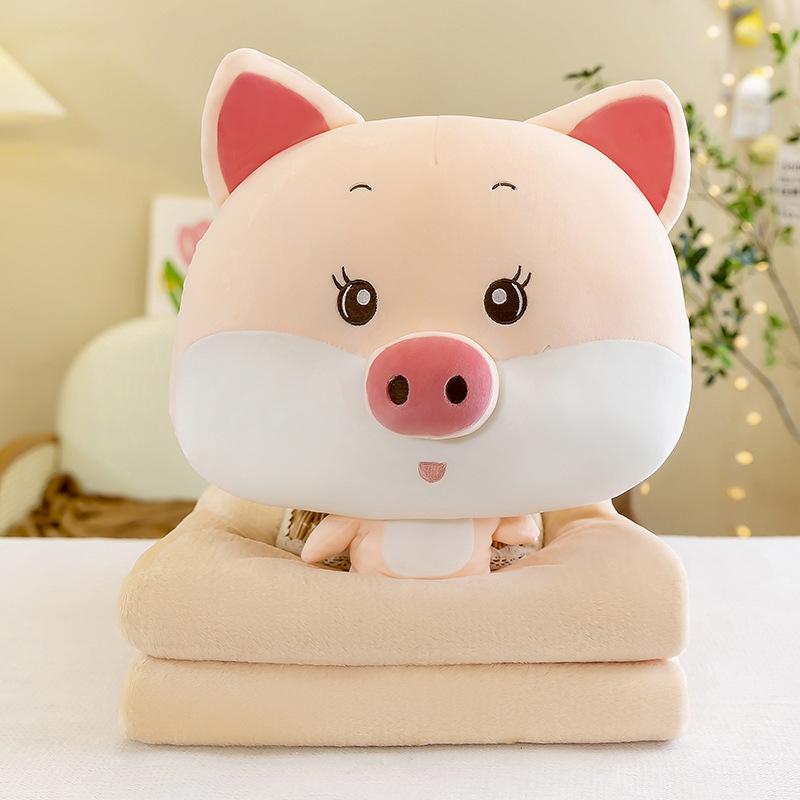 Kreative Tier-Klimaanlagendecke Überwurf Kissen mit Decke Puppe Plüschtier Mittagspausendecke Kinder- und Mädchengeschenk