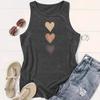 Damen Vielseitiges Weiches Tanktop mit Drei-Herzen-Print