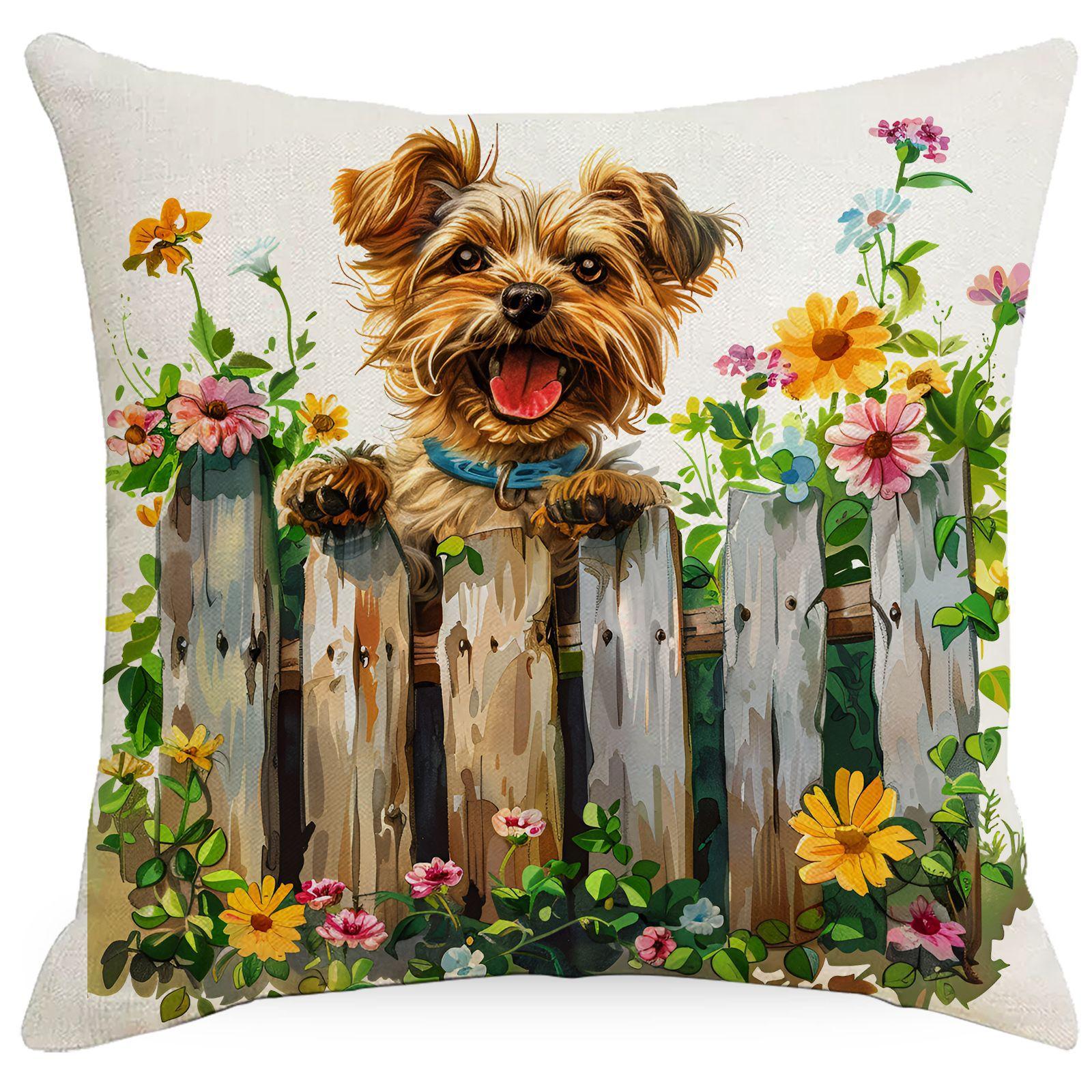 

Весна Ферма Животное Корова Кролик Собака Наволочка Домашнее Украшение Балкон Подушка Украшение Пасторальный 45 * 45Cm