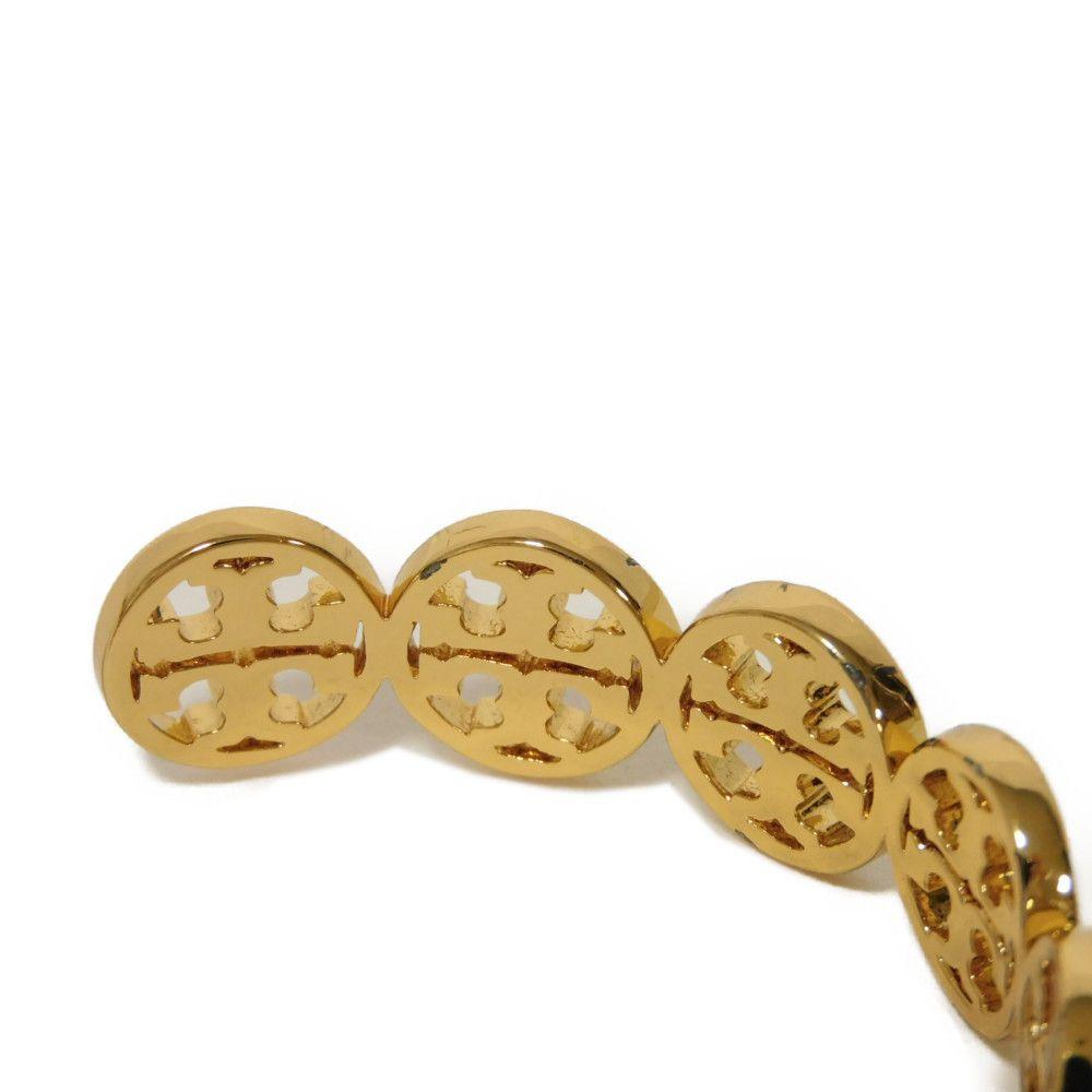 Used 10833 Bracelet Logo Cuff 37317 7993 Gold Plated Brass Double T Monogram Gold Women's from Japan AUTHENTIC