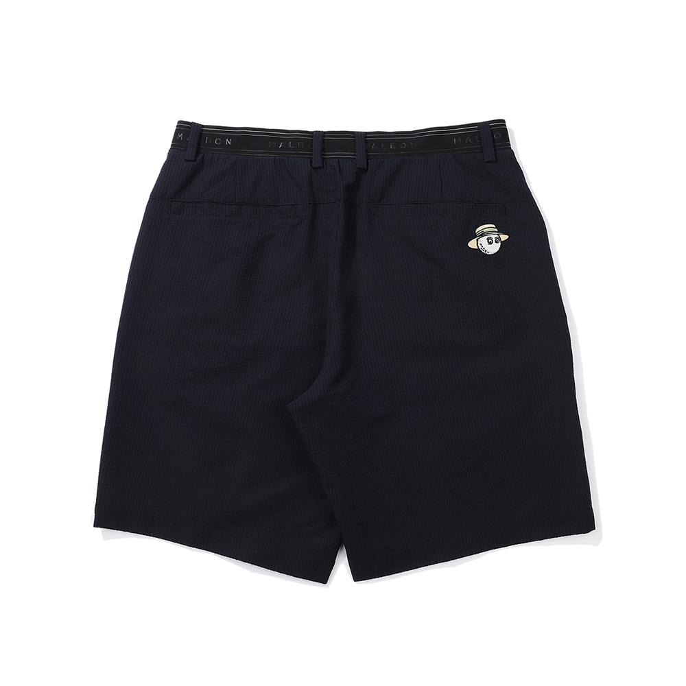 MALBON GOLF Summer Seersucker Shorts Navy (Man)