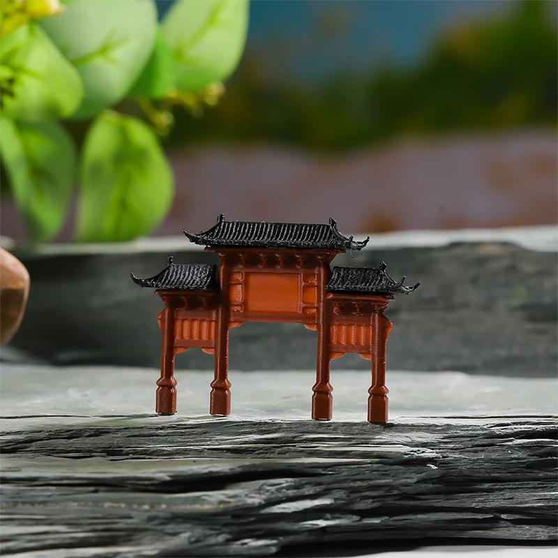 Mini Oblouk Socha Model Starověké Budovy Dekorace Japonské Zahrady Dekorace Akvária Mini Pamětní Brána Miniaturní Dekorace Akvária