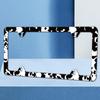 Black And White Cow Print License Plate Frame Funny Spots License Plate Frames Animal Pattern Auto Accessory Bracket Stainless Steel License Plate