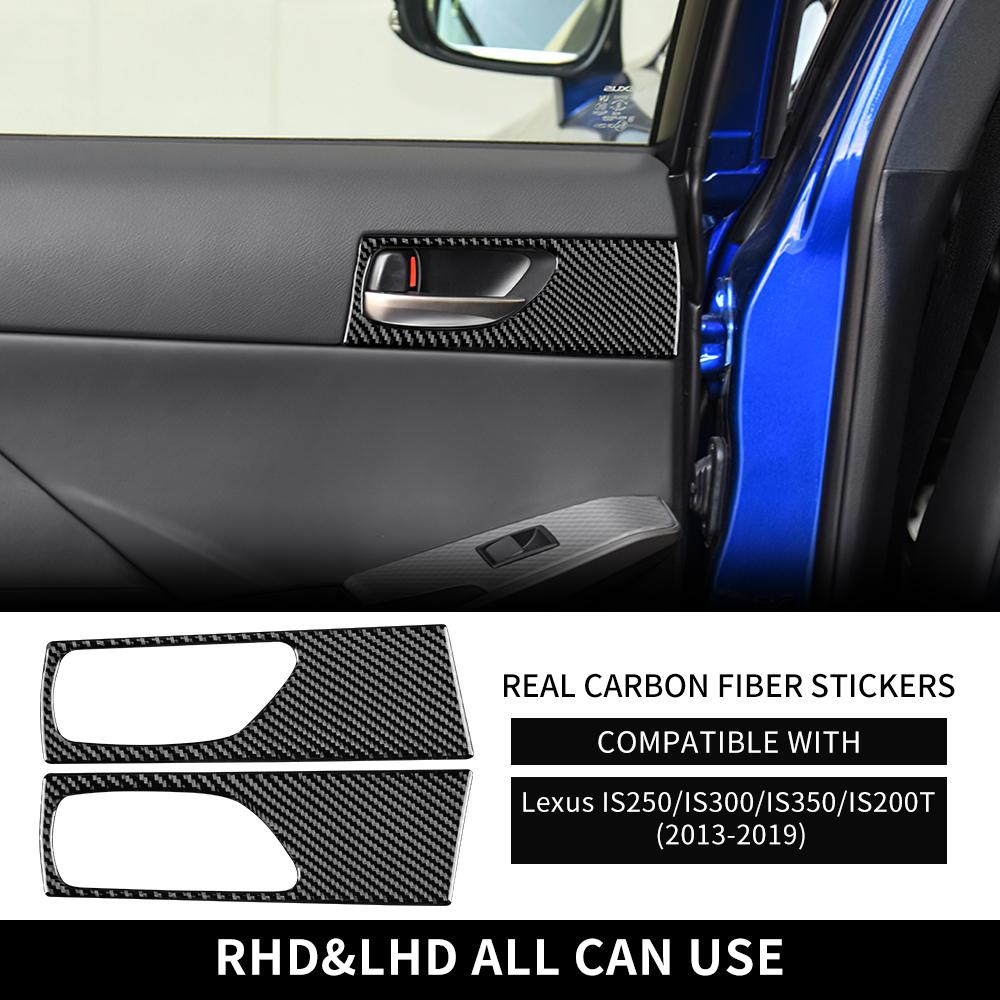 

Наклейка из настоящего углеродного волокна для Lexus IS250 300 350 200T 2013-крышка ручки задней двери, внутренняя отделка RHD For RHD LHD