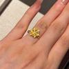 Ancient Peony Rhinestone Rings Gold Plated Gold Jewelry Accessories  Engagement
