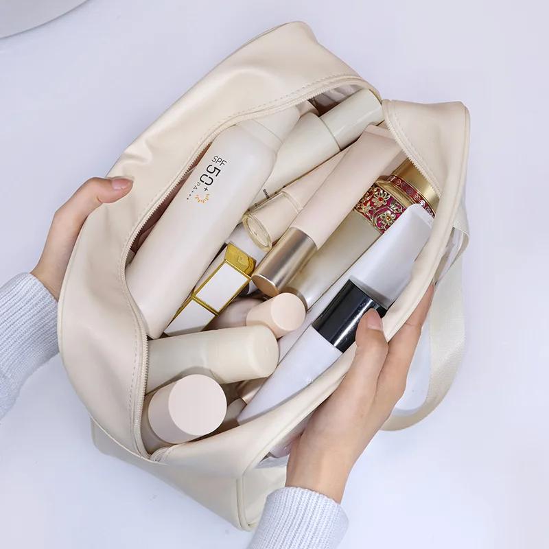 Portable Travel Cosmetic Bag Women Transparent Makeup Bag Large-Capacity Bath Wash Bags Multifunctional Waterproof Storage Pouch
