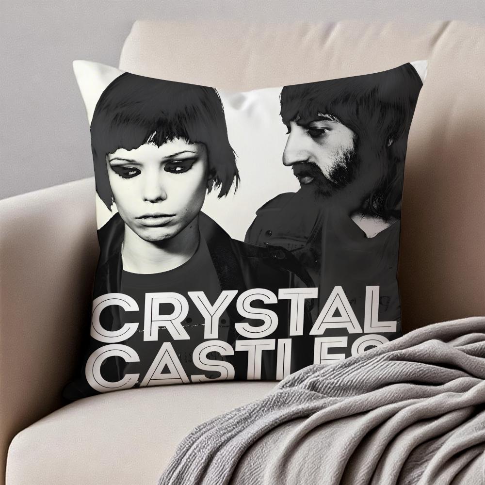 Synth Dark Canadian Band CCrystal Castles Cushion Cover Pillowcase Antidustmite Invisible Zipper Short Plush Sofa Cushion