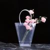 6 Stück langlebige, kristallklare, transparente Tragetaschen, durchsichtige Blumenstraußbeutel, Geschenktüten mit langen Griffen, elegante Blumenstraußverpackung und Geschenkverpackung