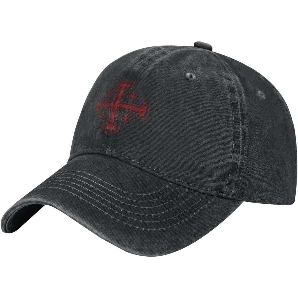 Berretto da Baseball in Cotone Lavato con Croce di Gerusalemme dei Crociati per Unisex, Cappello Casual da Esterno per Golf