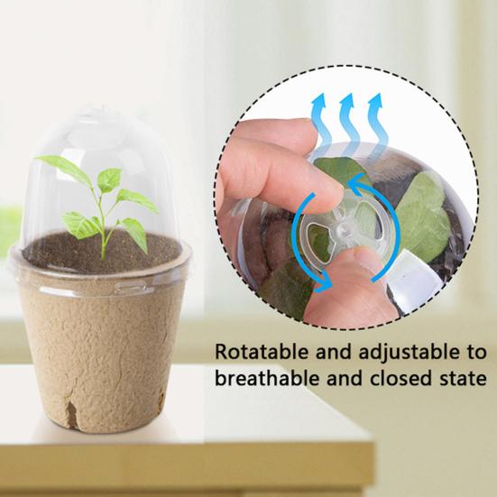 10/20 st plantskolakrukor med fuktkupol Miljövänlig allmänt använd biologiskt nedbrytbar startkrukaplanteringsbehållare