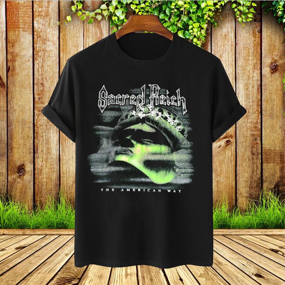 Винтажная Горячая Черная Футболка Sacred Reich Размер от S до 4XL Подарок QQ1075 Унисекс L