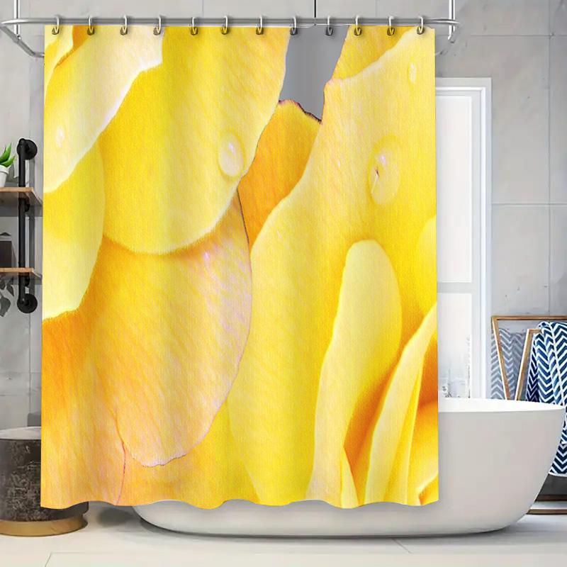 

Bright Yellow Rose Shower Curtain Waterproof Bathroom Decor Customizable Size Available For Purchase On 90x180cm