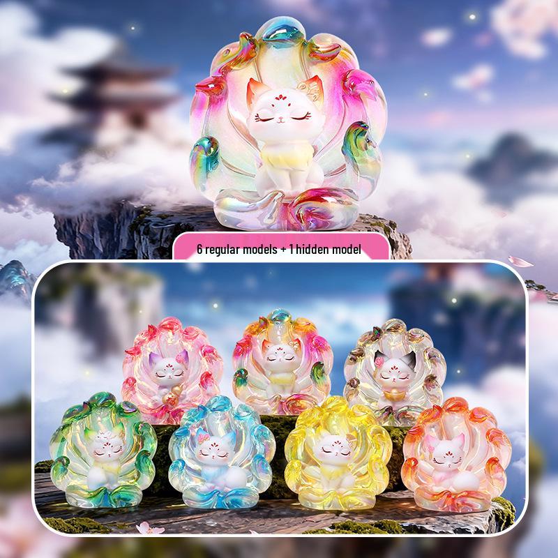 Kunlun Nine-Tailed Fox: 2nd Gen Lighted Resin Figurine - Little Fox Desktop Ornament