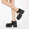 Fashion New 2025 High-Heeled Mary Janes: Pointed-Toe, Small-Size Women's Shoes with Thick Platform and Chunky Heel