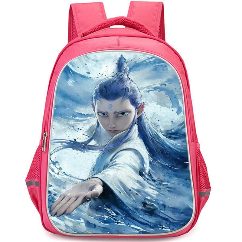 Nezha 2 Mo Tong Nao Hai Ao Bing Girls School Backpack Lightweight Oxford Bookbag Large Capacity For Elementary Students
