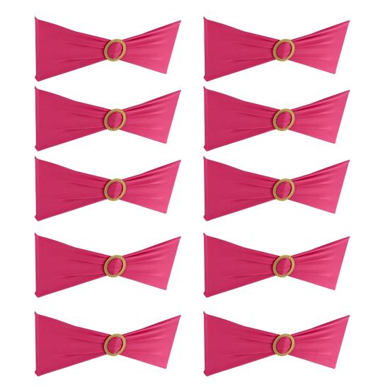 10 Pcs Chair Sashes Stretchy Chair Back Bands Chair Ties Bows with Buckle Slider for Wedding Party Hotels Banquet Decoration