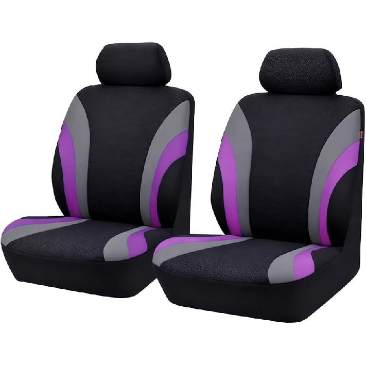 Car Front Seat Covers Only, Sports Breathable Mesh Vehicle Front Seat Protectors with Removable Headrest Covers, Auto Interior Protection
