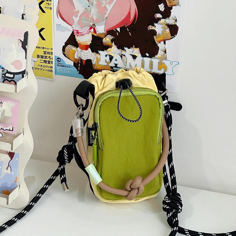 

Coin Pouch Drawstring Crossbody Bag Sports Mobile Phone Pack Quick-dry Nylon Shoulder Bag Male зелёный