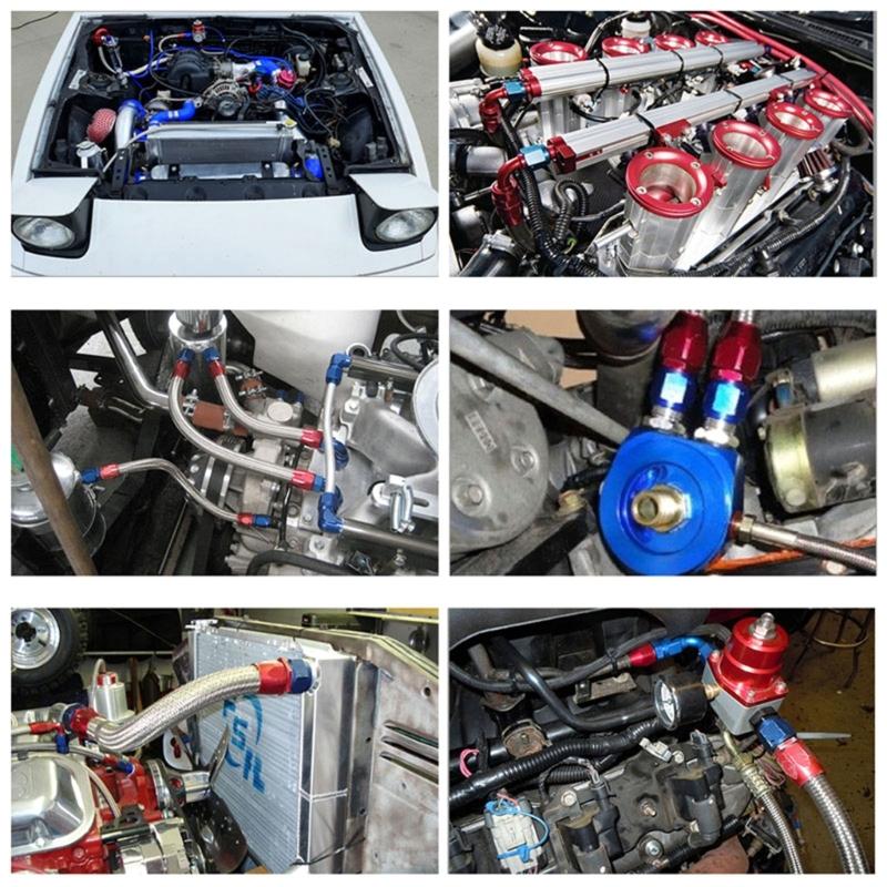 Universal AN4/AN6/AN8/AN10/AN12 Straight 45° Oil Cooling Connector Oil Fuel Swivel-Hose End Fitting Oil Hose End Adaptor