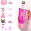 7PCS Cup Accessories Set for Stanley 30oz 40oz Tumbler Initials Silicone Straw Cover Cap Boot Letter Handle Charm Sticker