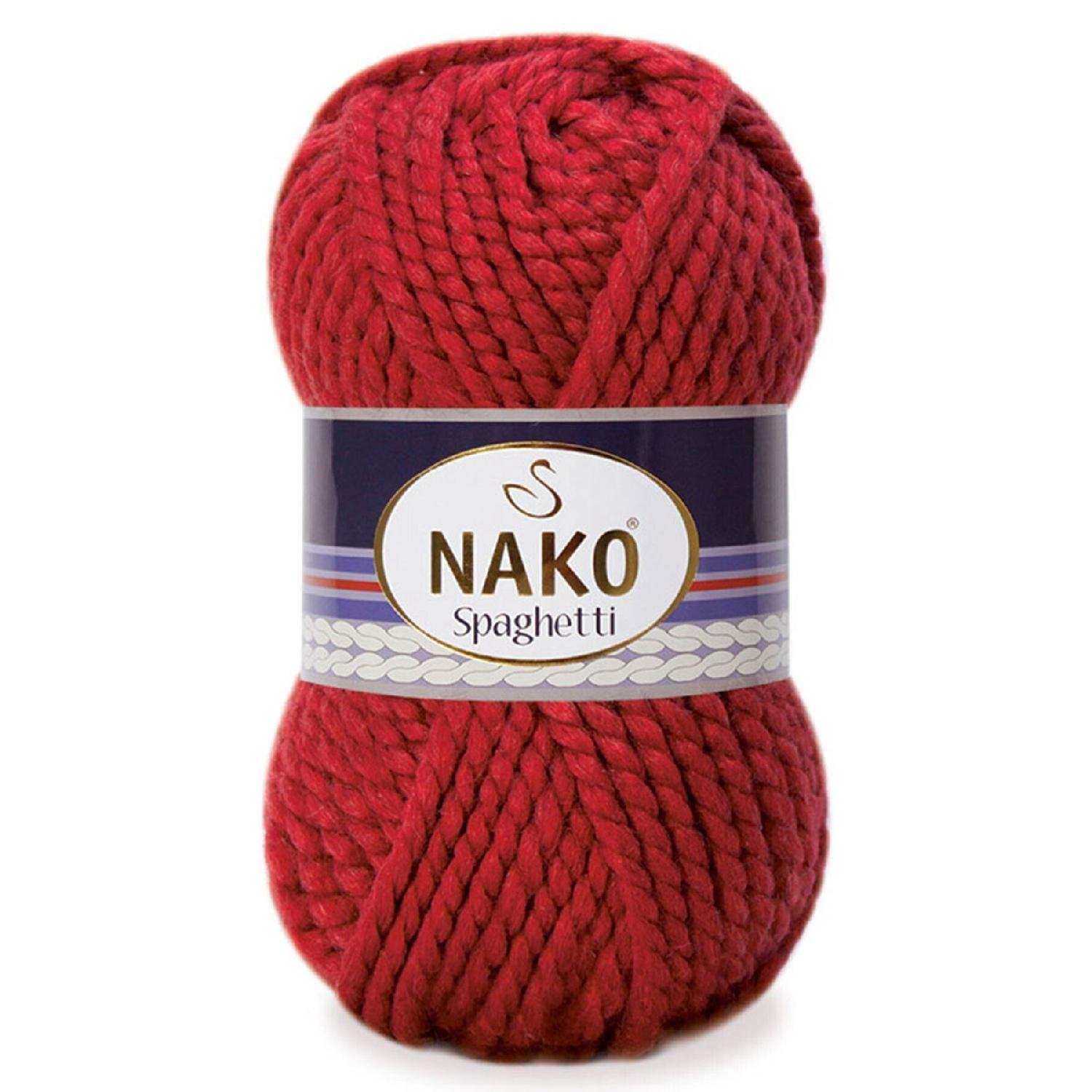 

Spaghetti Wool Blend Thick 1175 Dark Red Color Hand Knitting Yarn