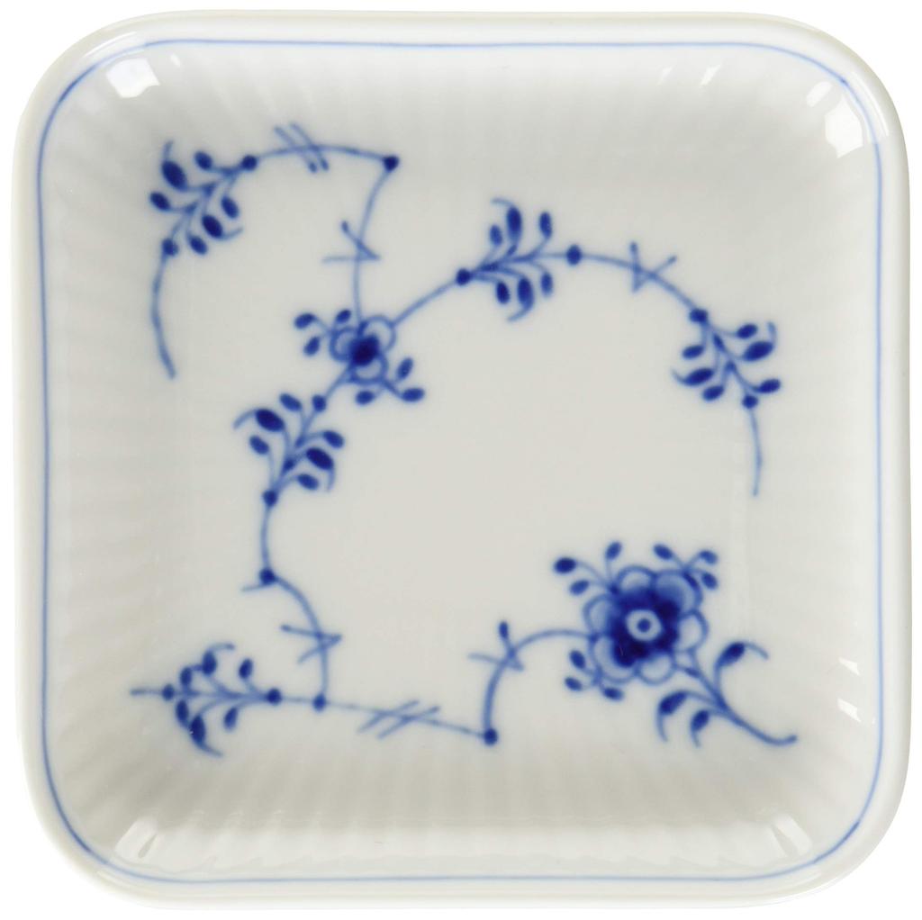 Importovaný čtvercový talíř Royal Copenhagen Blue Fluted Flat 10cm, svatební dárek 1026608 [Běžný produkt]
