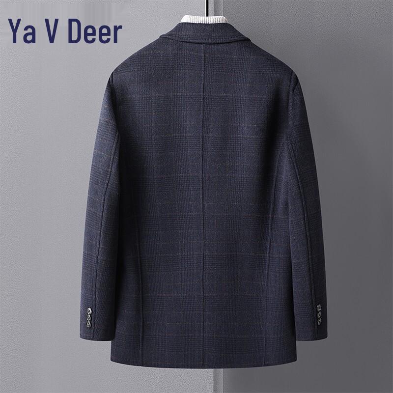Men's Plaid Wool Blend Winter Overcoat