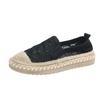 Lace breathable fisherman shoes women's 2025 summer new linen woven hollow loafers casual flat shoes